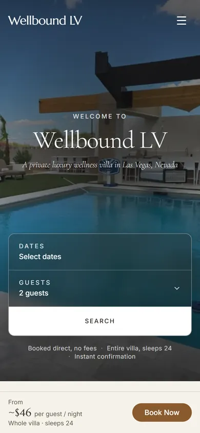 Wellbound LV on a phone